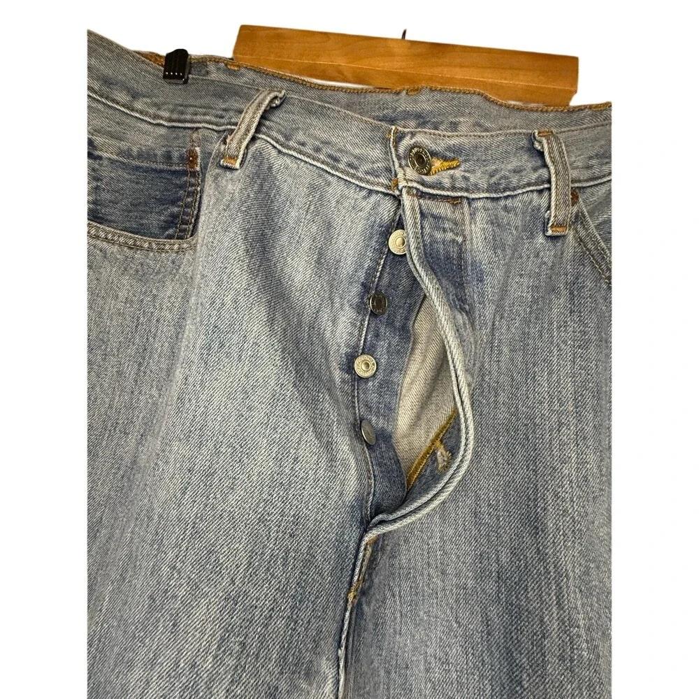 Levi's 501‎ Original Jeans 38x32 Button Fly Straight Leg Blue Denim